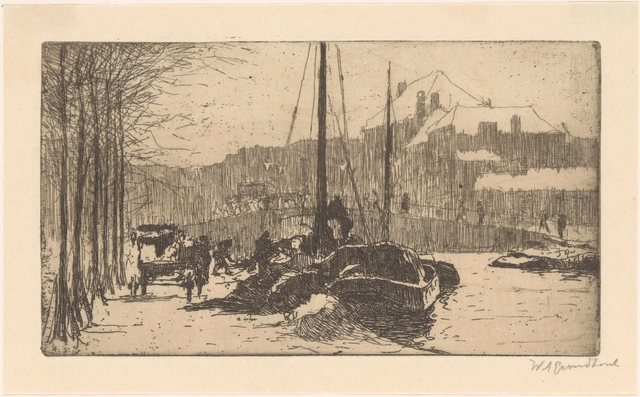 Snow in the City (original tittel) av Willem Adrianus Grondhout (signed by artist)