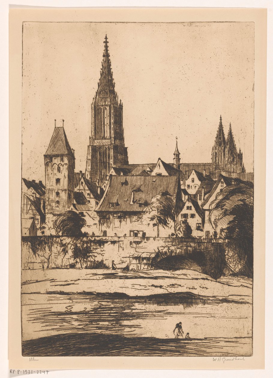 Ulm (original tittel på objekt) av Willem Adrianus Grondhout (signed by artist)