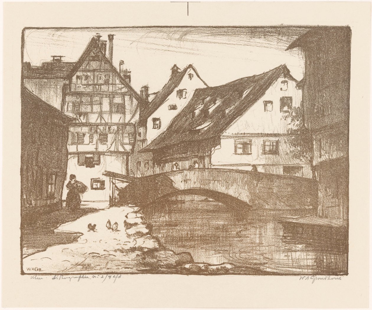 Ulm (original tittel på objekt) av Willem Adrianus Grondhout (signed by artist)