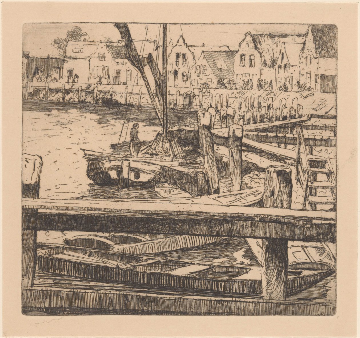 Havnen i Volendam av Willem Adrianus Grondhout