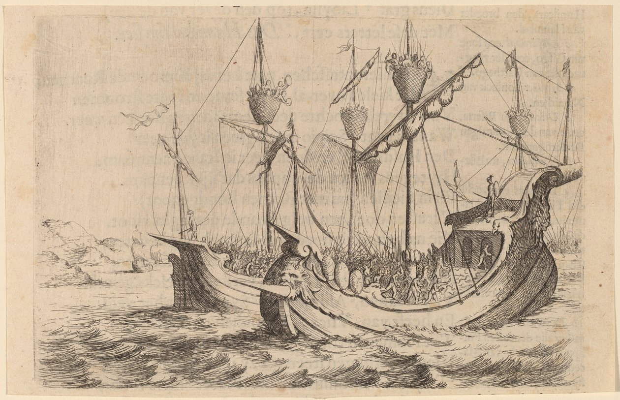 Hannibals marine som kjemper mot Rhodians, 1634. av Willem Basse