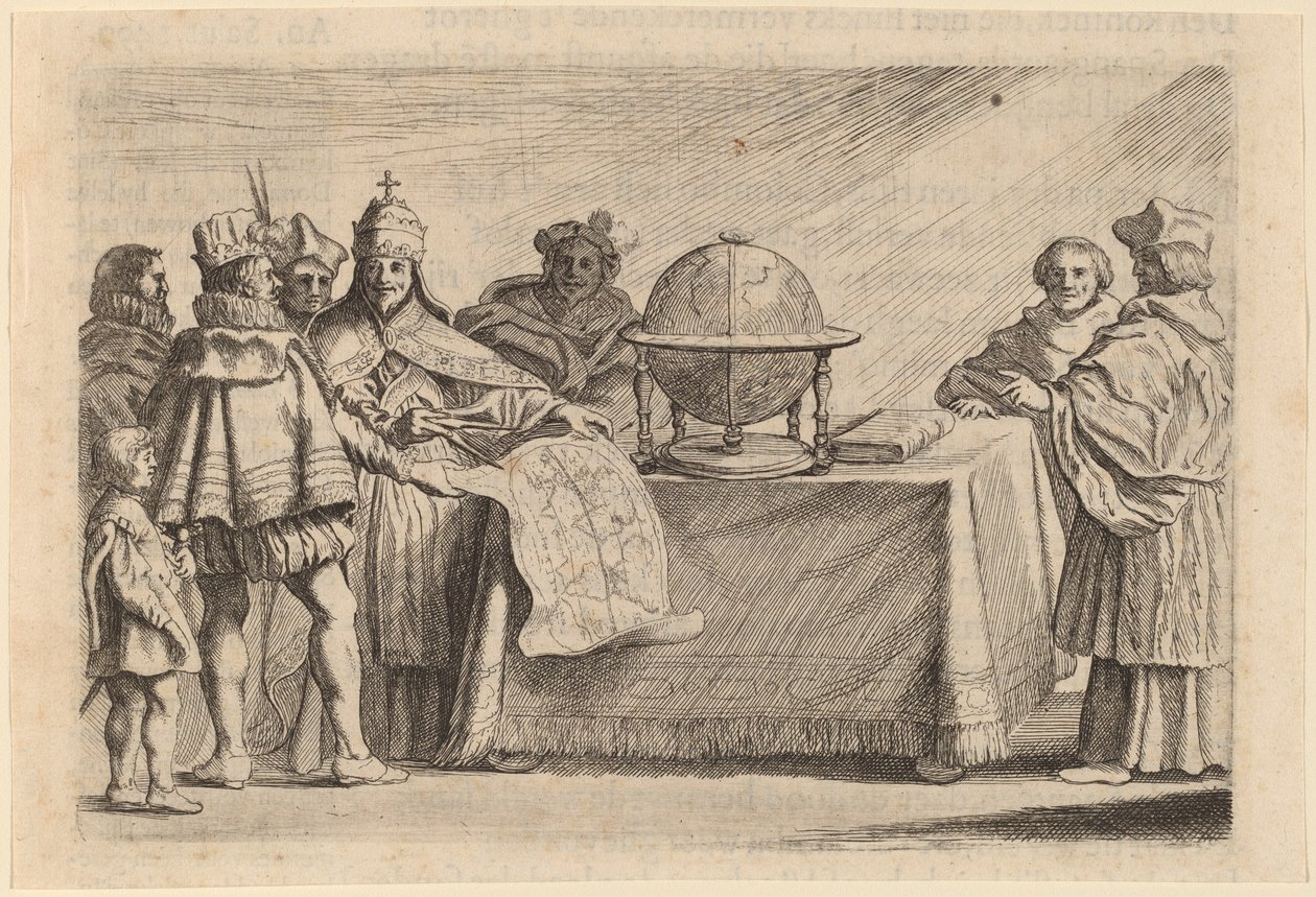 Delingen av kloden mellom Spania og Portugal av Willem Basse