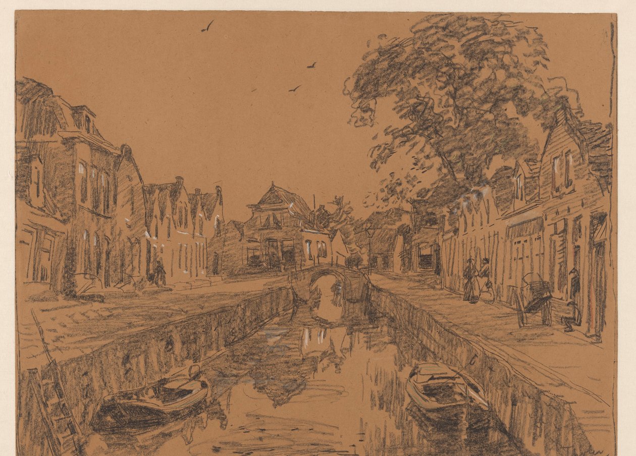 Kanal med gamle hus av Willem Bastiaan Tholen