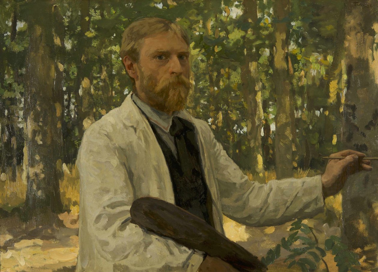 Selvportrett i et skogkledd landskap, 1895. av Willem Bastiaan Tholen