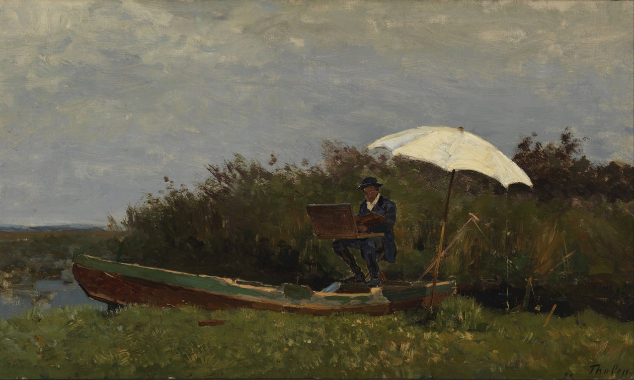 Maleren Gabriël arbeider i en båt, 1882 av Willem Bastiaan Tholen