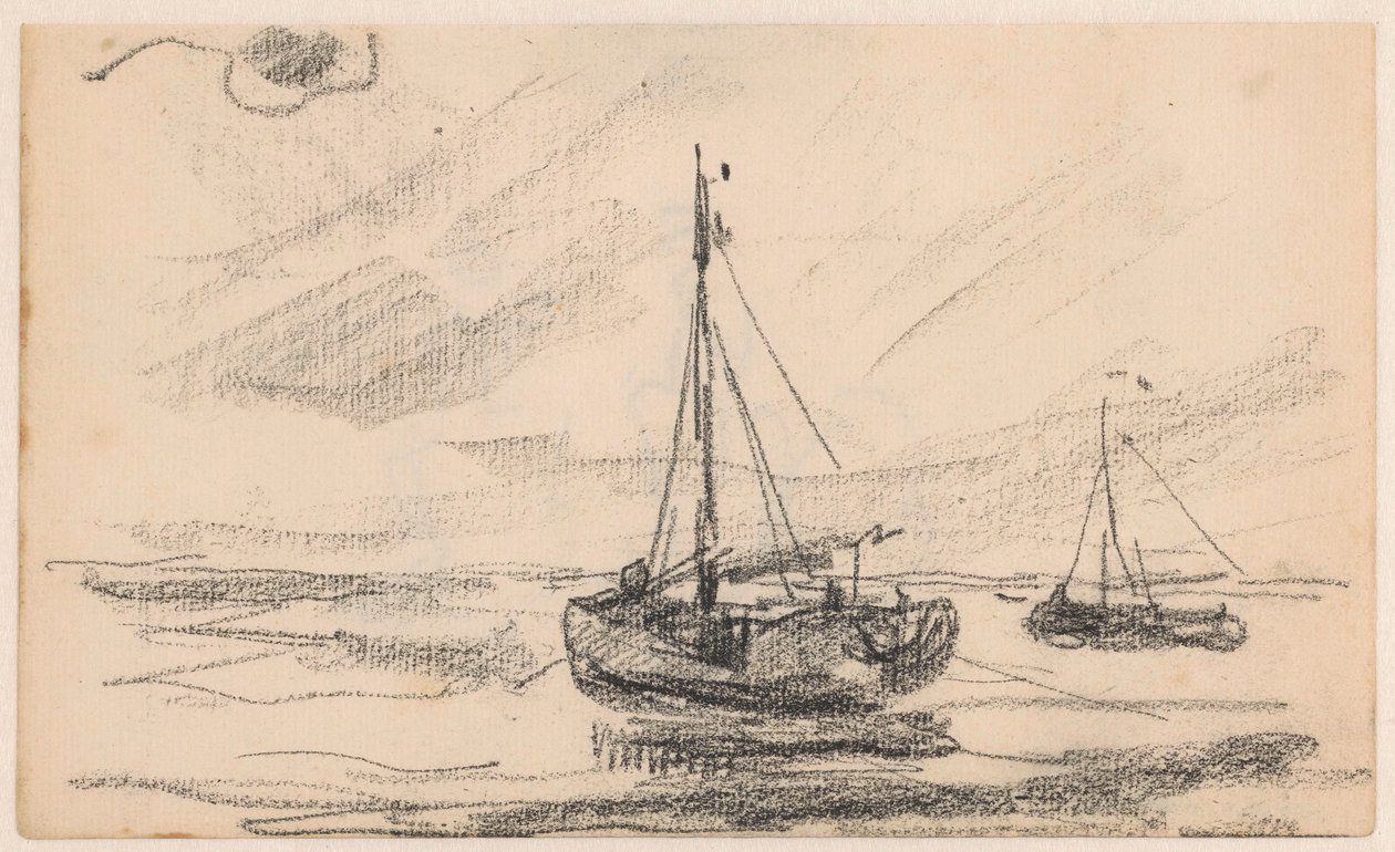 To fiskebåter på sjøen av Willem Bastiaan Tholen