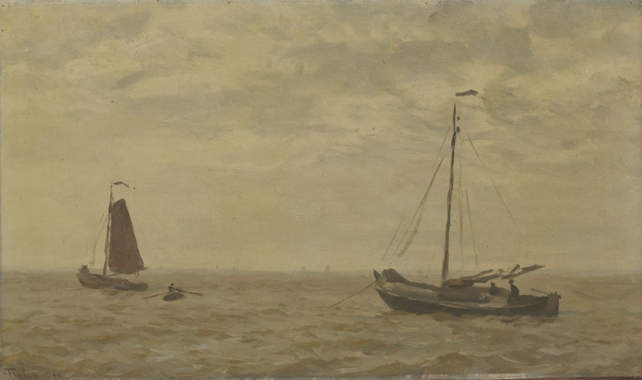 Havlandskap med fiskebåter av Willem Bastiaan Tholen