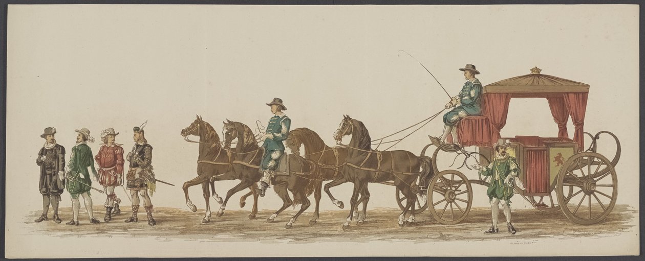 Delft-parade fra 1862, fjerde og femte gruppe Fjerde Lustrum ved Royal Academy i Delft - Ao. 1862 - Costumed Optogt (serietittel på objekt) av Willem Bernardus IJzerdraat