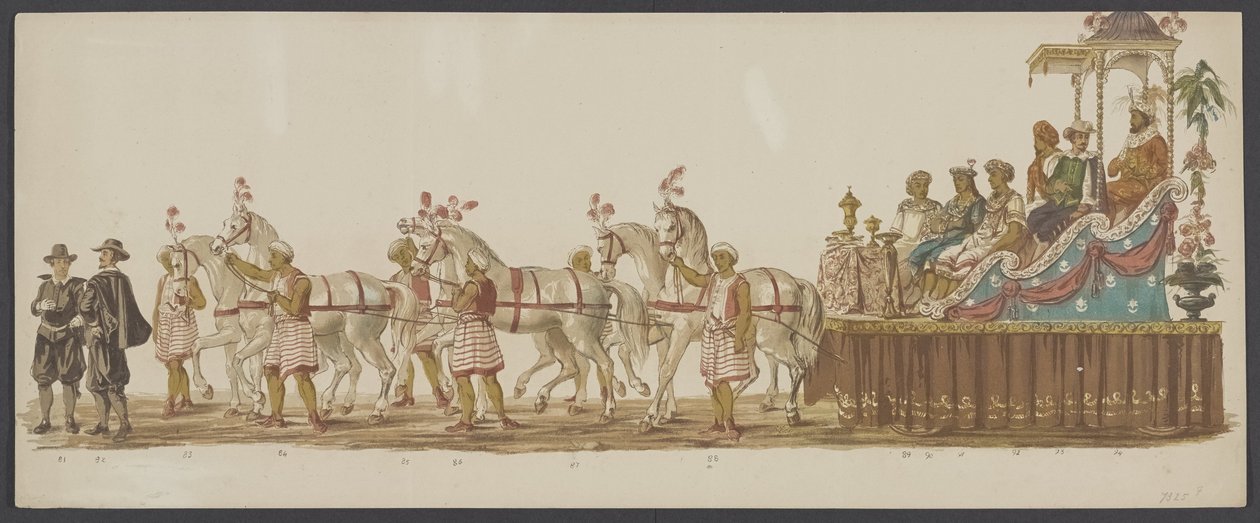 Delft parade av 1862, sjette gruppe Fjerde Lustrum ved Royal Academy i Delft - Ao. 1862 - Costumed Optogt (serietittel på objekt) av Willem Bernardus IJzerdraat
