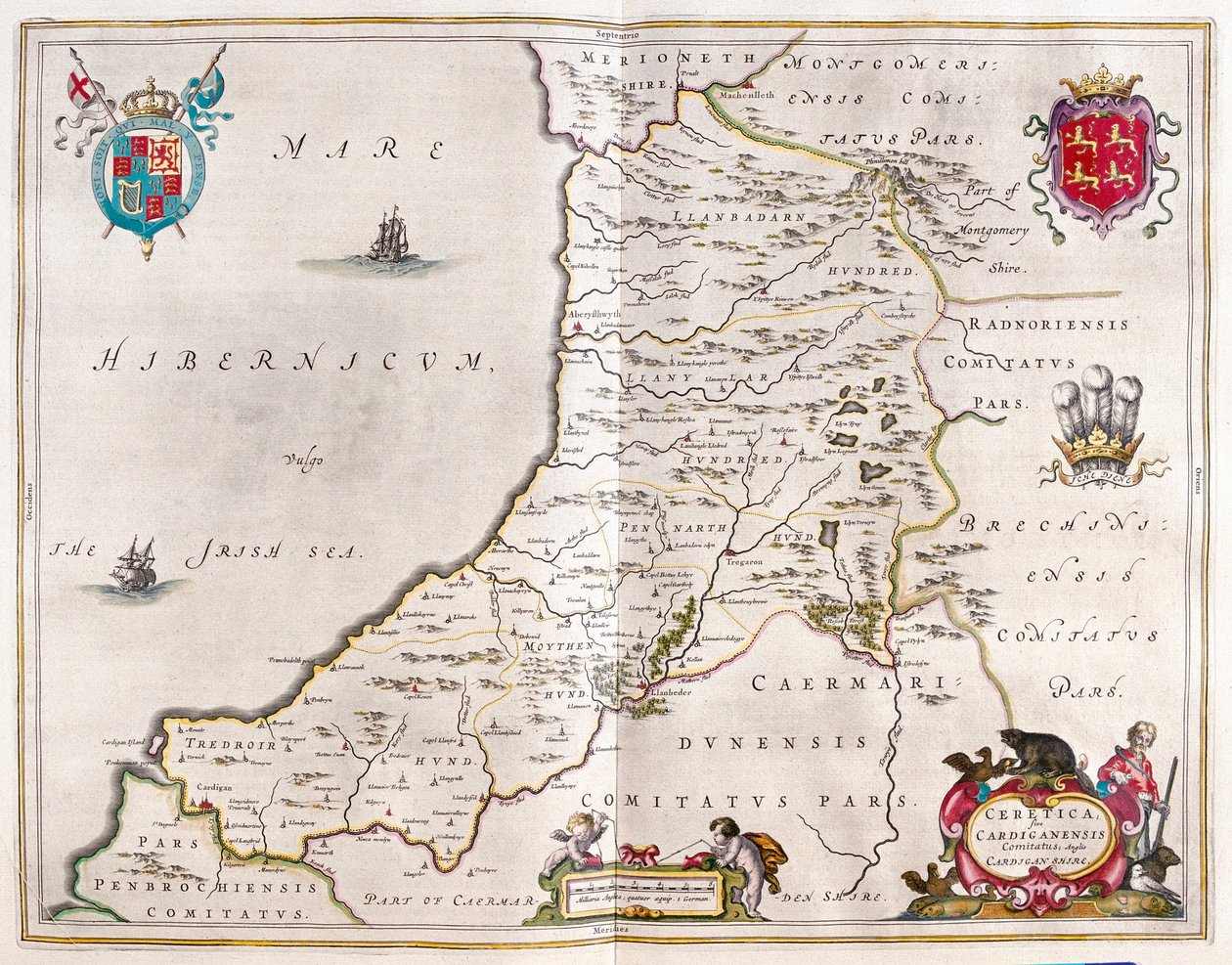 Cardiganshire, i #39;Theatrum Orbis Terrarum, sive Atlas Novus#39; av Willem Blaeu, Amsterdam av Willem Blaeu