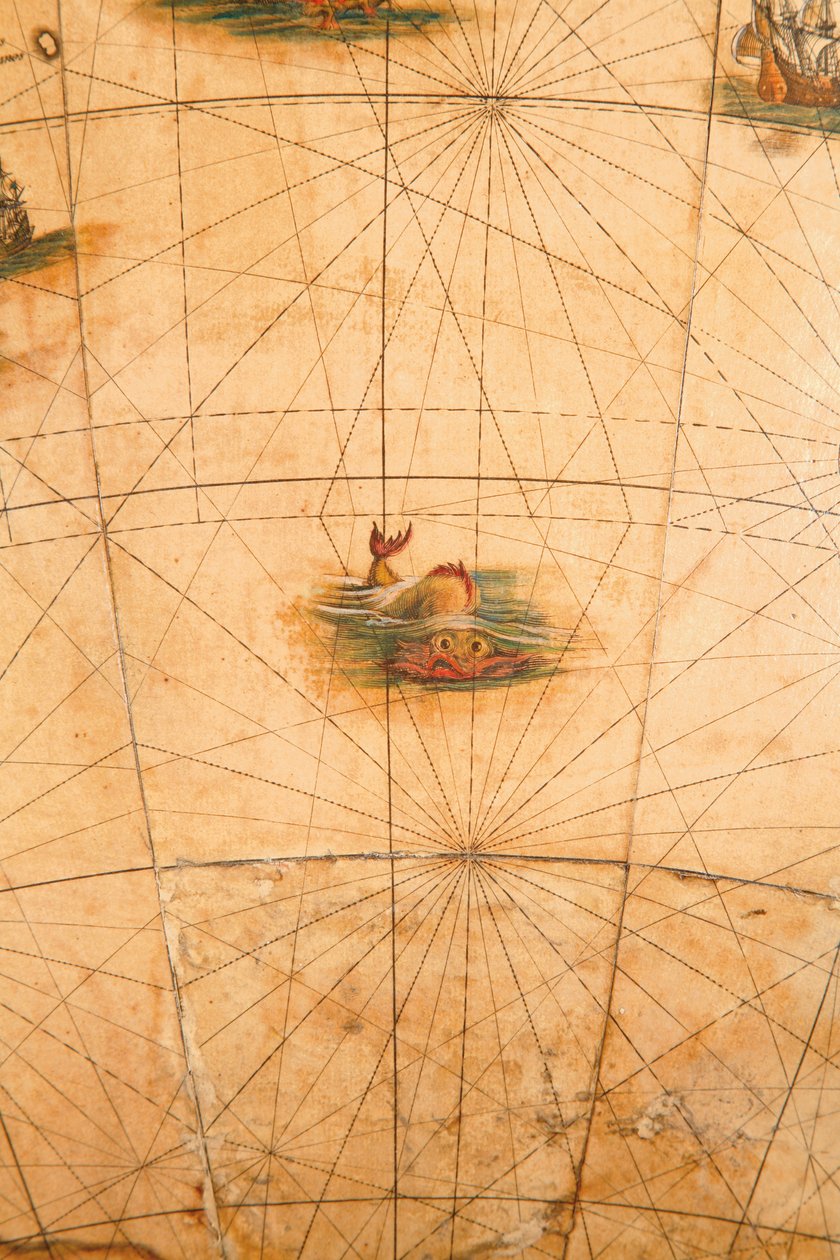 Detalj av et sjømonster fra en jordklode, 1645/48 av Willem Blaeu