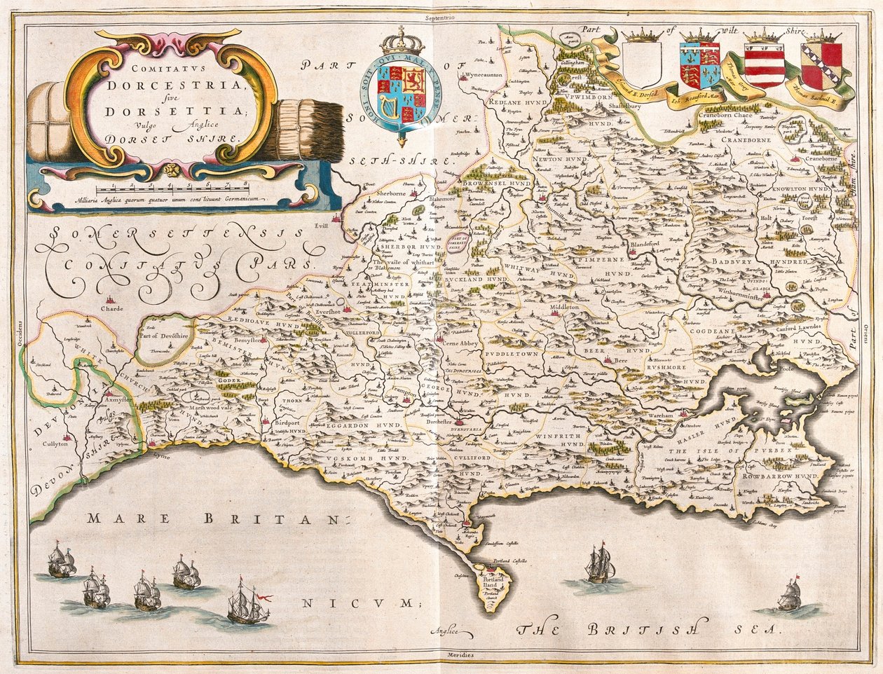 Dorchester (Dorset), i #39;Theatrum Orbis Terrarum, sive Atlas Novus#39; av Willem Blaeu, Amsterdam av Willem Blaeu