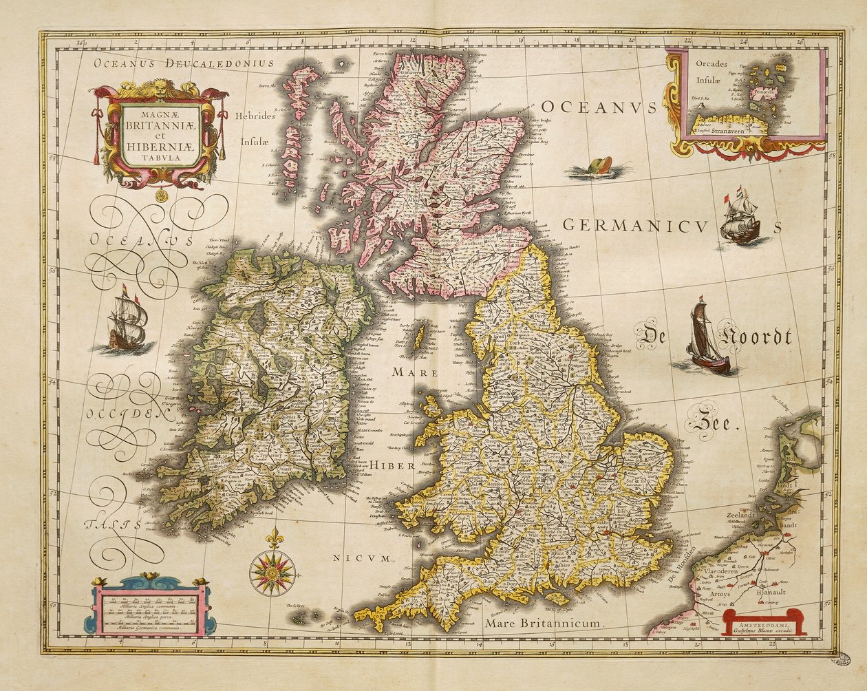 Storbritannia og Irland fra Theatrum Orbis Terrarum av Willem Bleau, Amsterdam av Willem Blaeu