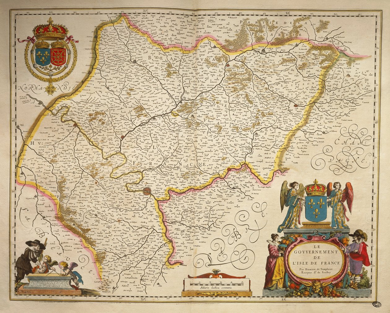 Ile-de-France, Isle of France fra The Theatre of the World av Willem Bleau, Amsterdam av Willem Blaeu