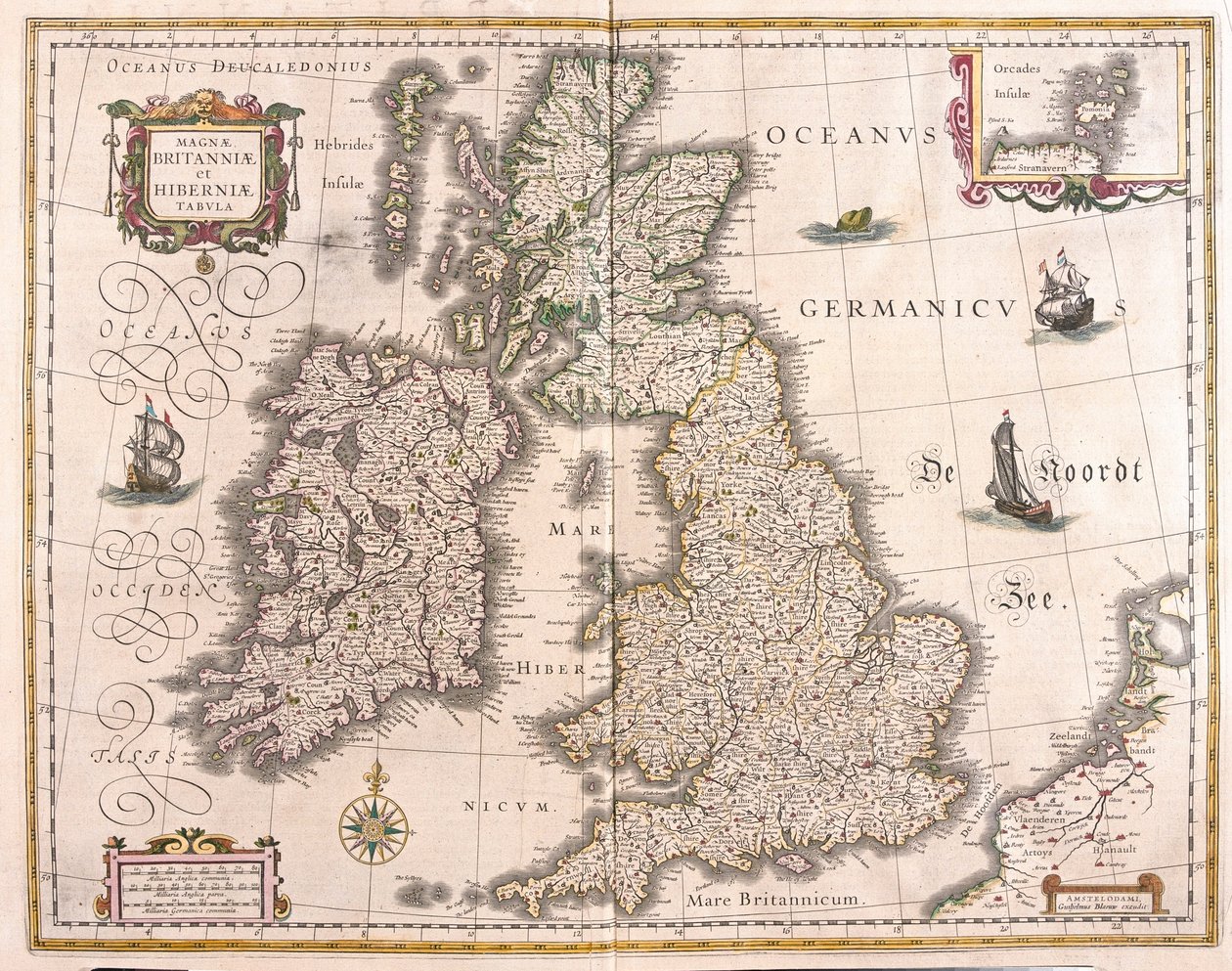 Irland og Storbritannia, i #39;Theatrum Orbis Terrarum, sive Atlas Novus#39; av Willem Blaeu, Amsterdam av Willem Blaeu
