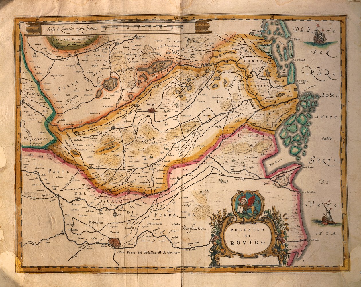 Kart over Rovigo, Italia, fra Regionum Italiae av Willem Blaeu av Willem Blaeu