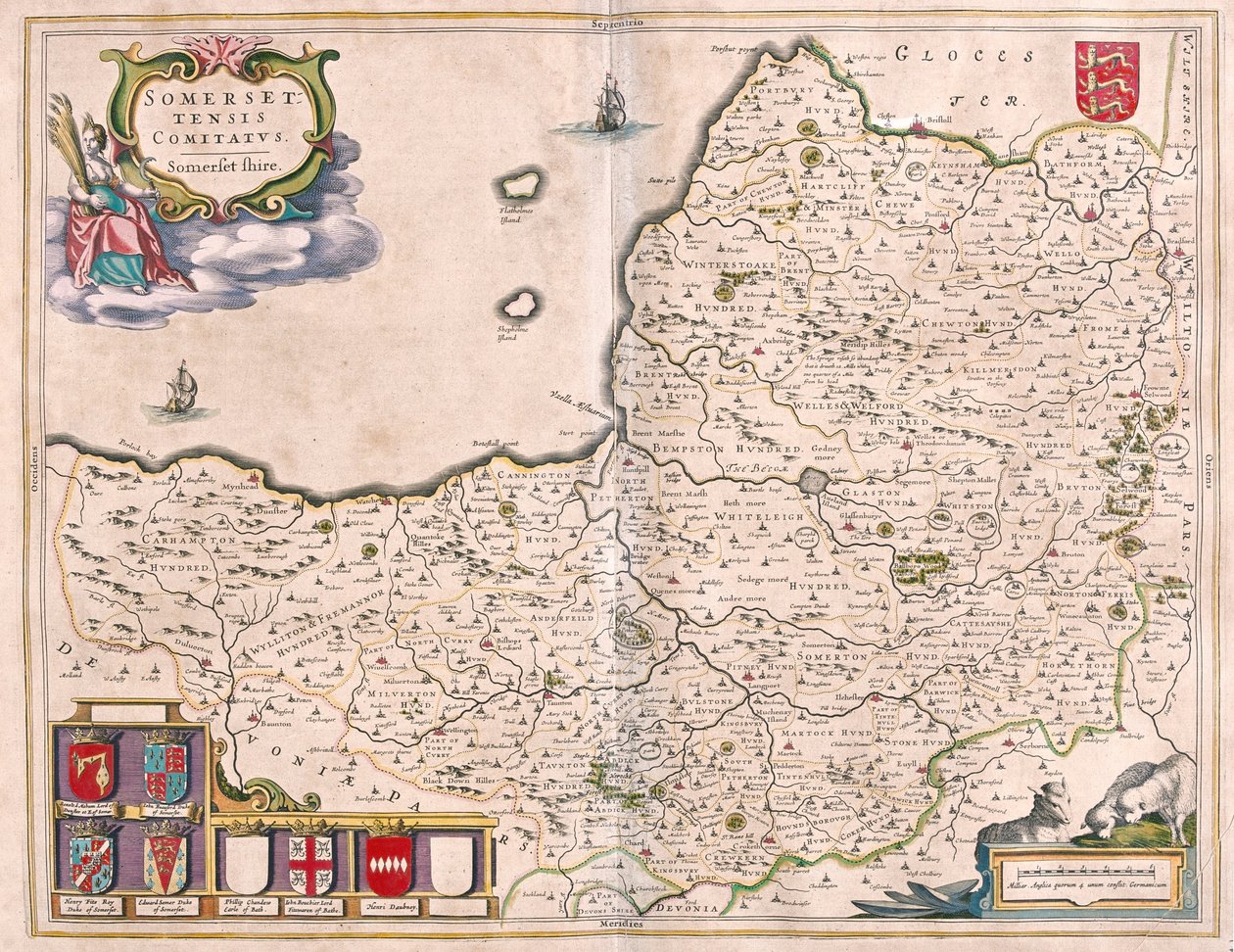 Somerset, i #39;Theatrum Orbis Terrarum, sive Atlas Novus#39; av Willem Blaeu, Amsterdam av Willem Blaeu