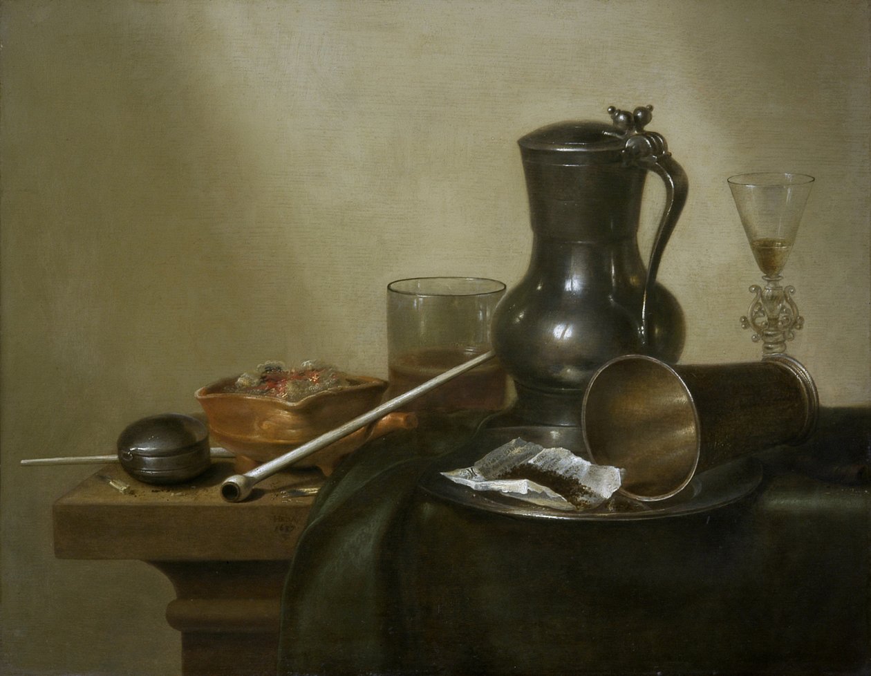 Tobakk stilleben, 1637 av Willem Claesz. Heda