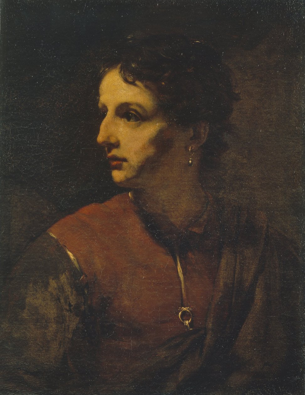 Portrett av en ung mann med øredobber, 1655. av Willem Drost