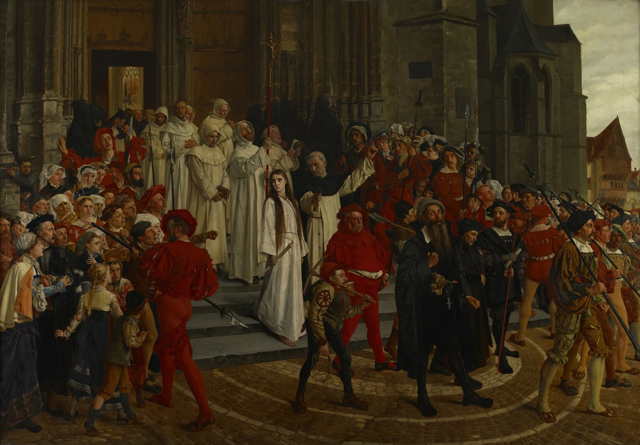 En martyr fra det 16. århundre - Johanna Van Santhoven, 1883. av Willem Geets