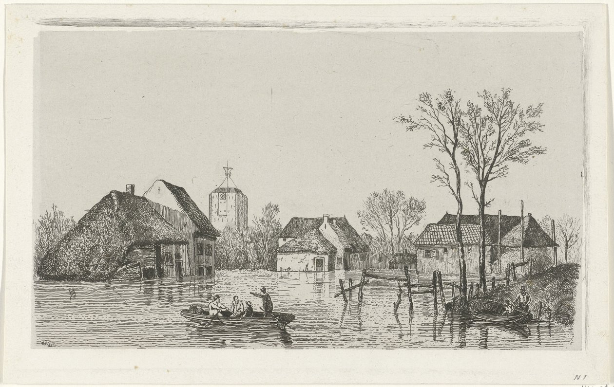 Flom ved Beesd, 1855 av Willem Gruyter jr.