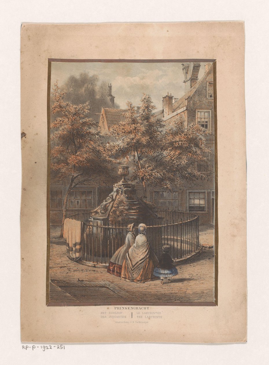 Fontene og gårdsplass på Prinsengracht i Amsterdam av Willem Hekking jr.