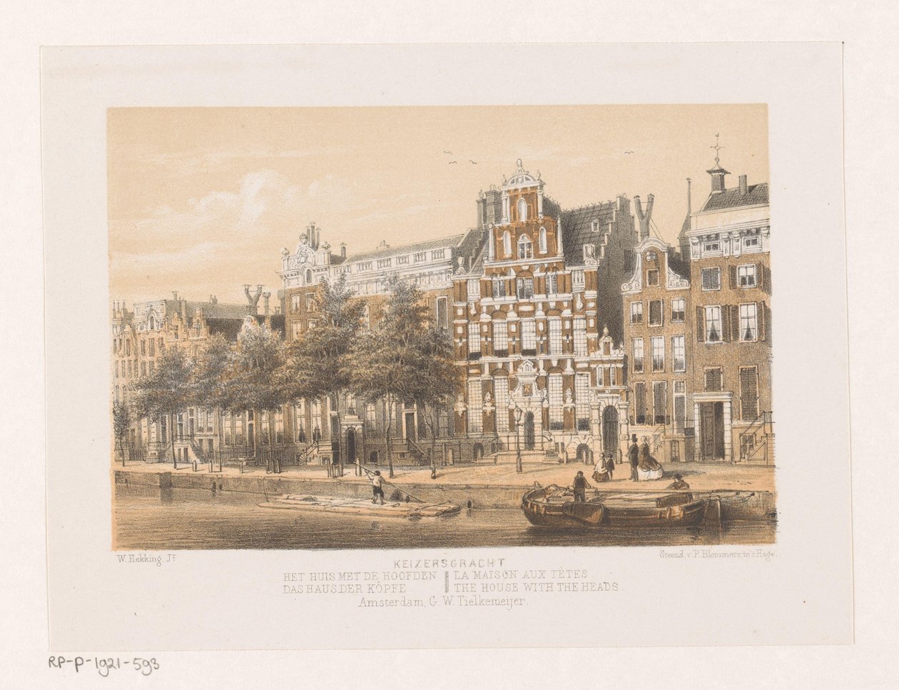 Hus med hodene på Keizersgracht av Willem Hekking jr.