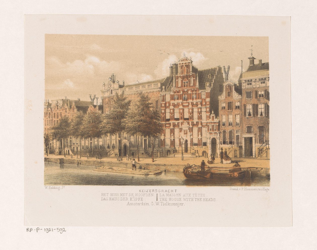 Hus med hodene på Keizersgracht av Willem Hekking jr.