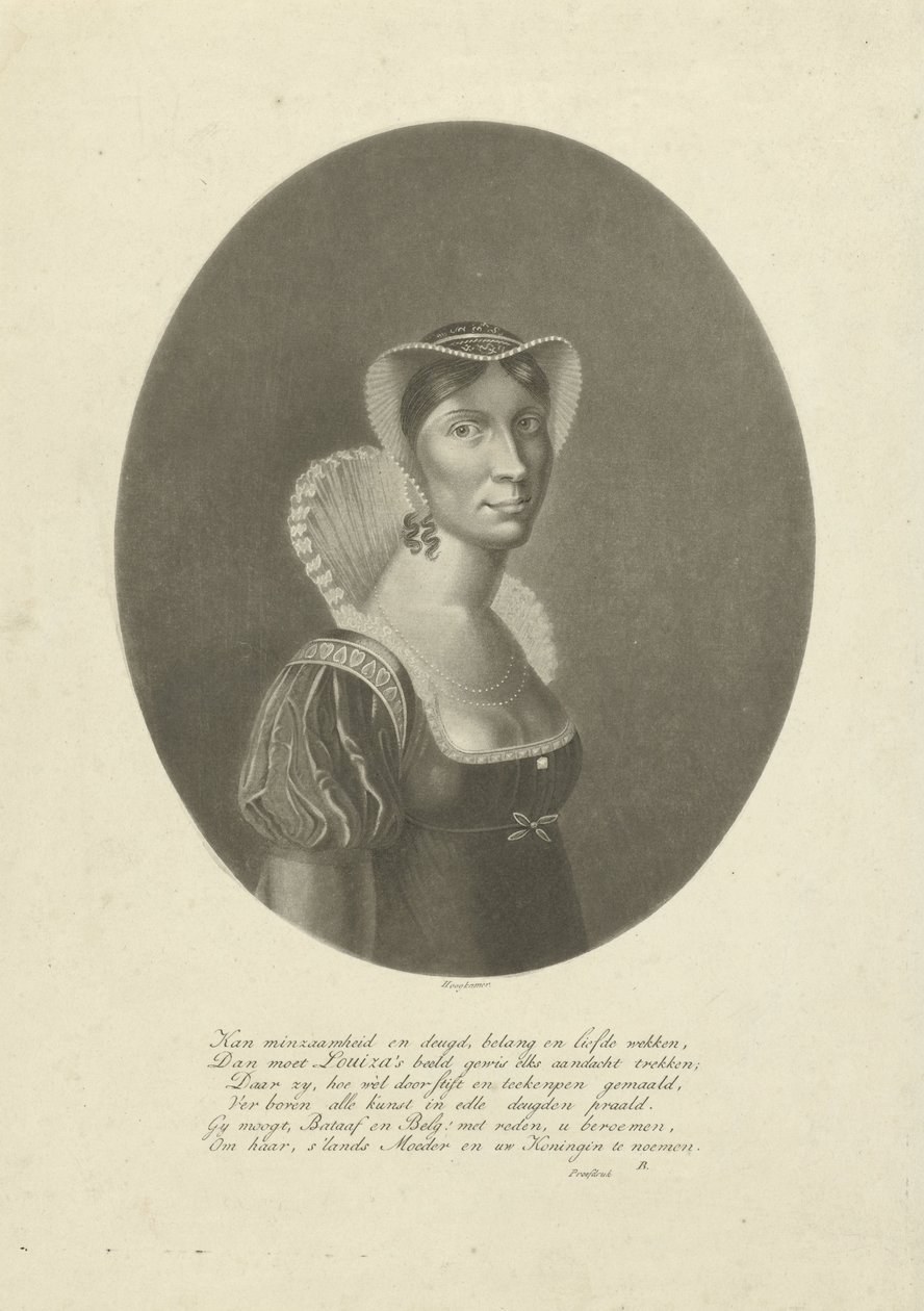 Portrett av Wilhelmina Frederica Louisa, dronning av Nederland av Willem Hendrik Hoogkamer