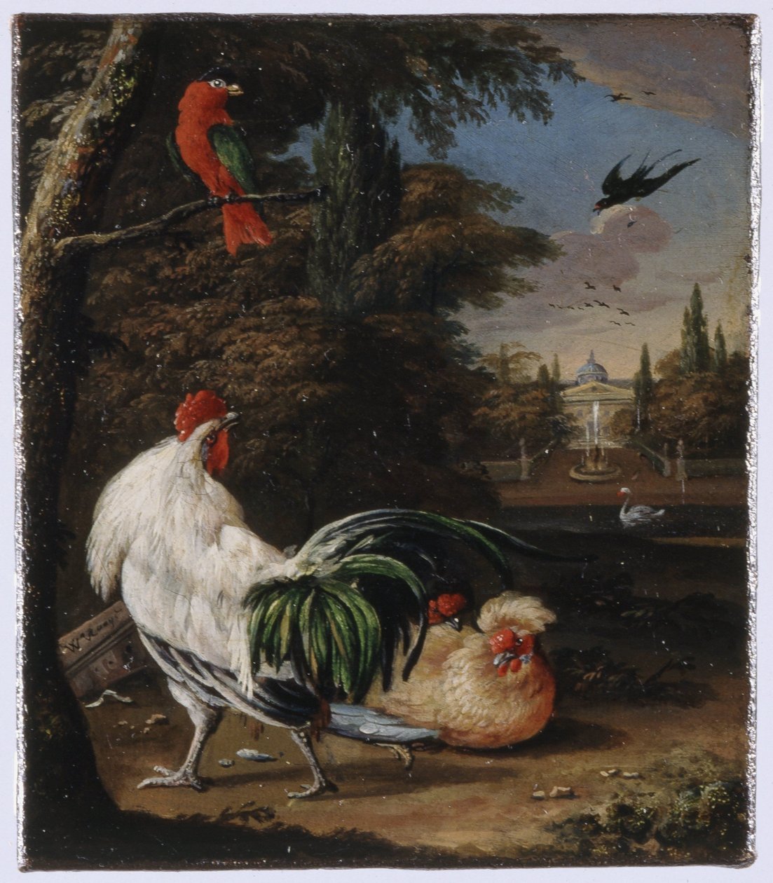 Fugler i en park av Willem Hendrik Wilhelmus van Royen