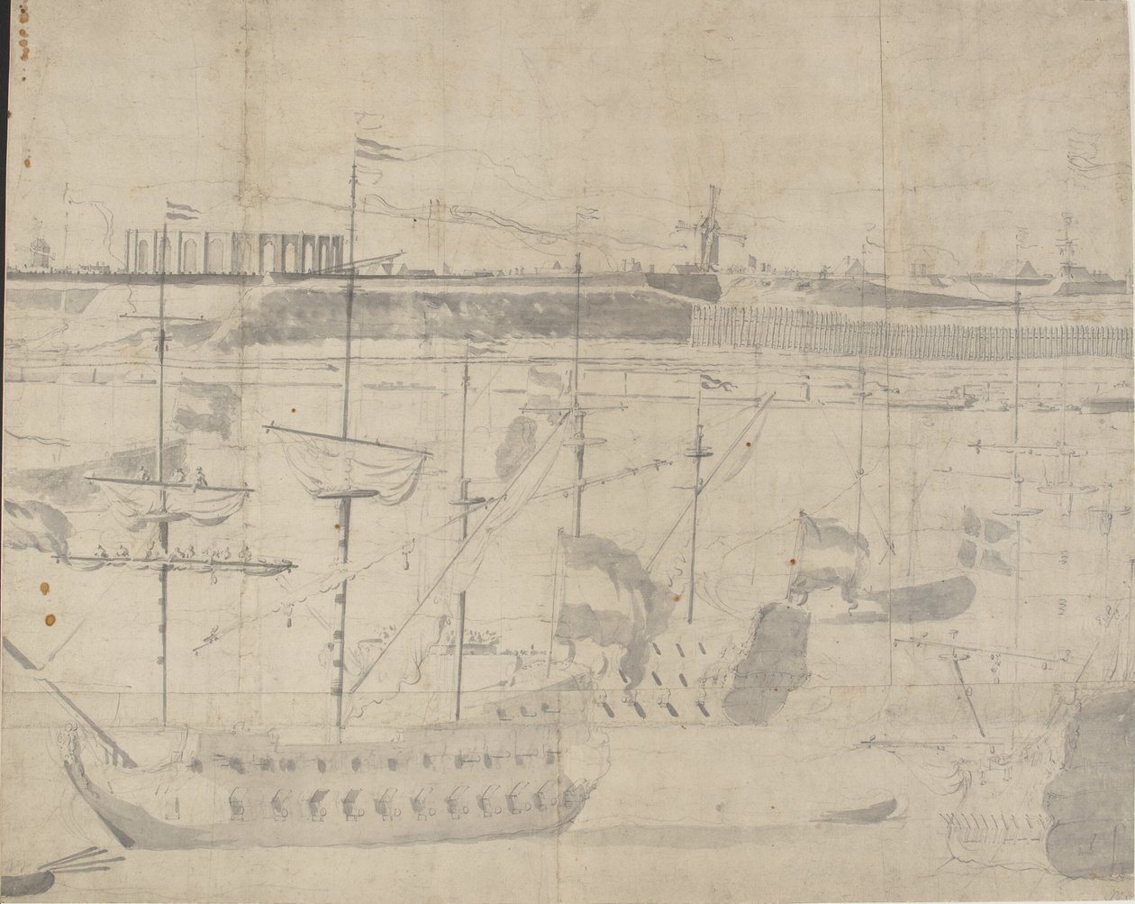 Den nederlandske flåten på Copenhagen Red 1658 av Willem I van de Velde
