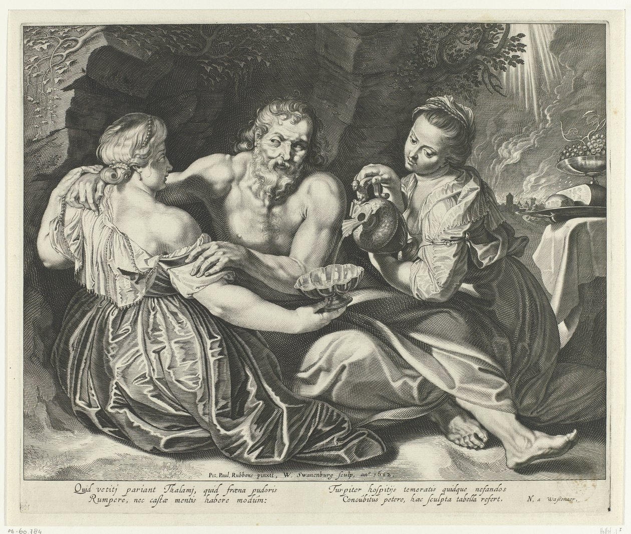 Lot beruset av døtrene sine av Willem Isaacsz. van Swanenburg