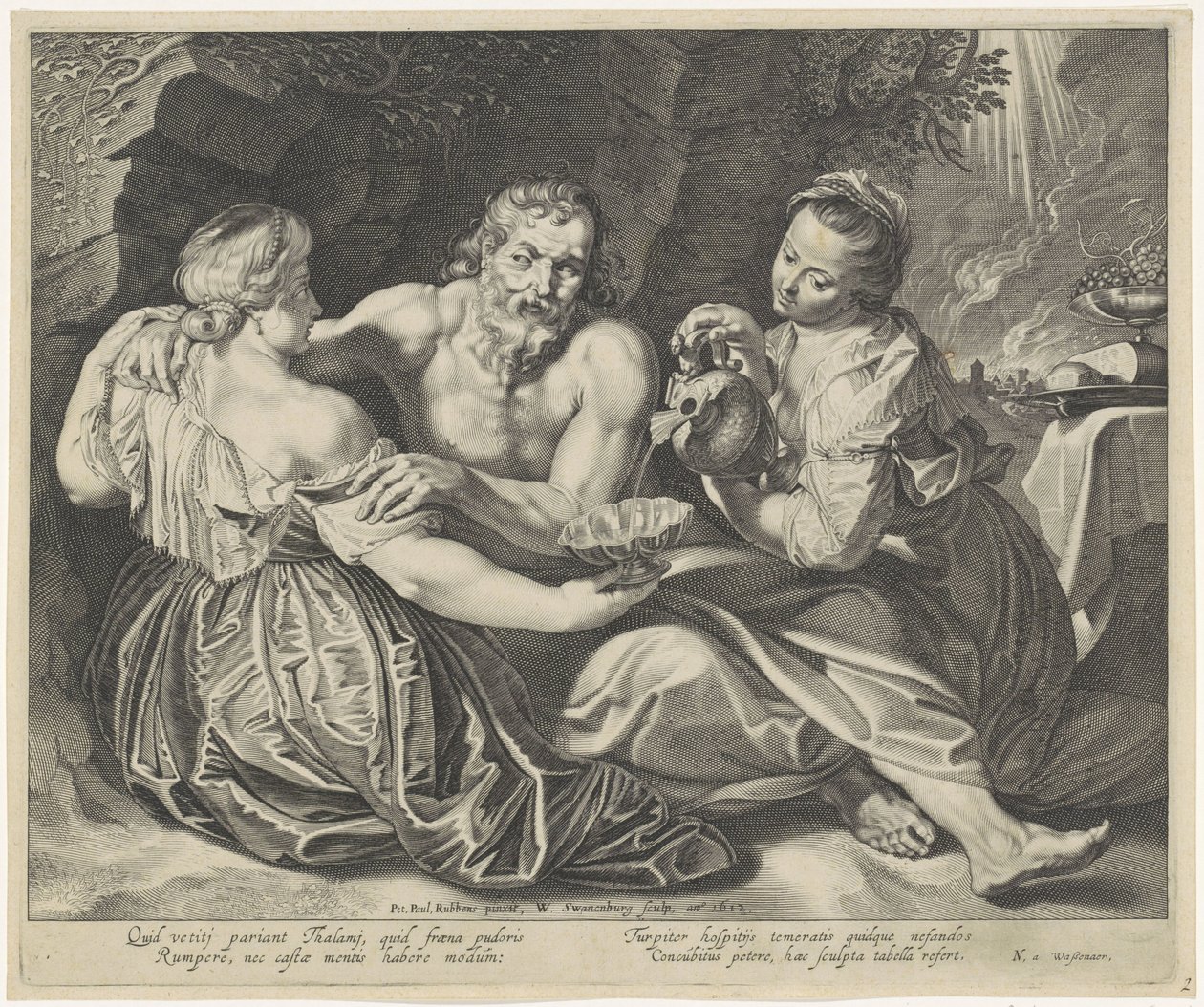 Lot beruset av døtrene sine av Willem Isaacsz. van Swanenburg