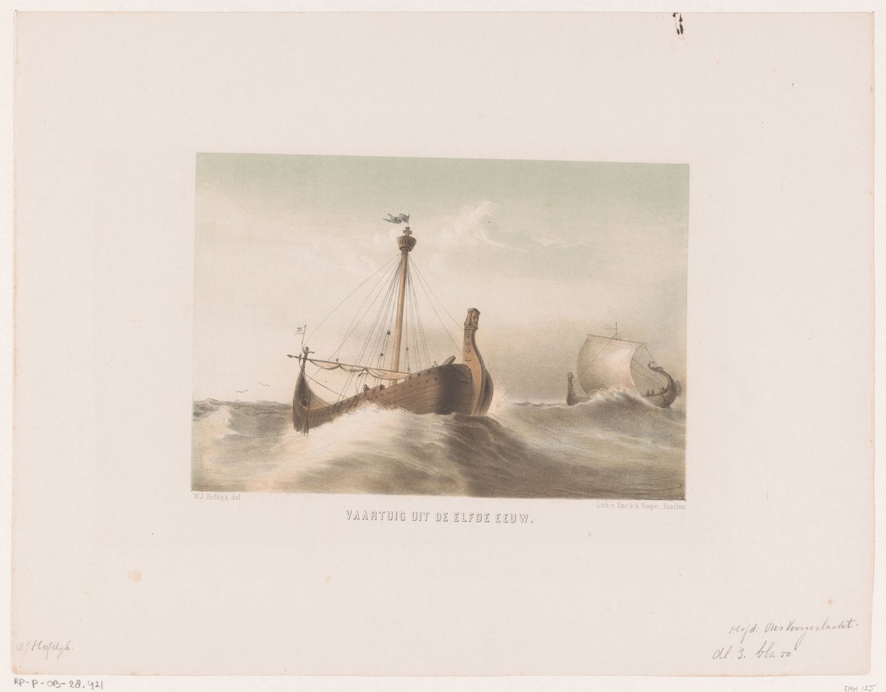 Vaartuig, 11e eeuw Vaartuig uit de elfde eeuw (title on object) av Willem Jacob Hofdijk