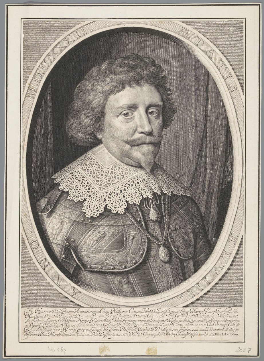 Portrett av Frederik Hendrik, Prince of Orange, i en alder av 48 av Willem Jacobsz Delff