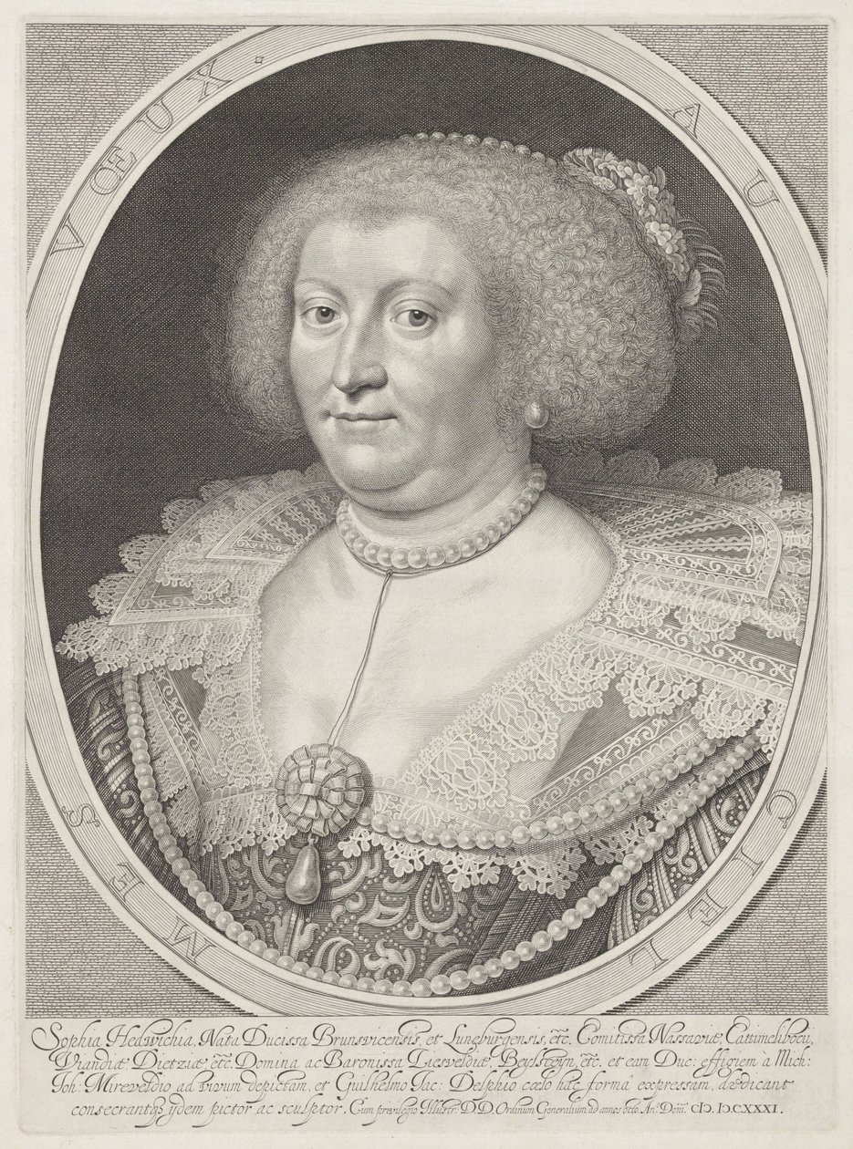 Portrett av Sophia Hedwig av Brunswick-Wolfenbüttel av Willem Jacobsz Delff