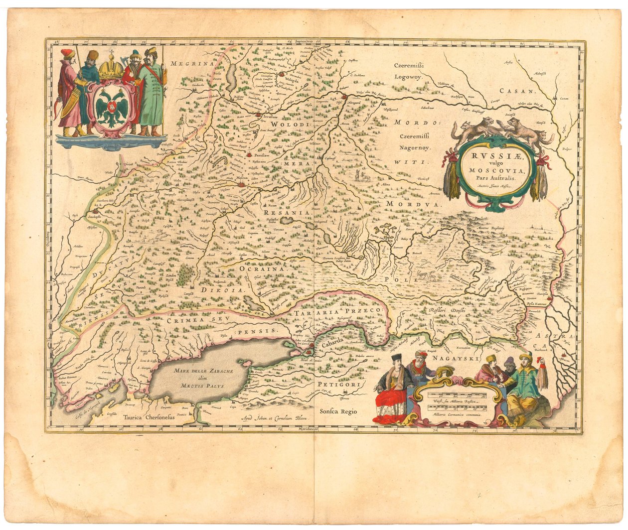 Kart over Russland Fra: Verdenskart..., 1645 av Willem Janszoon Blaeu