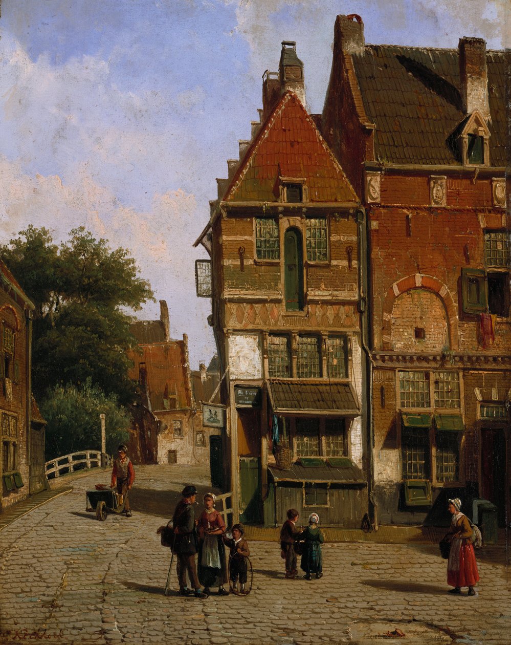 En nederlandsk gatescene av Willem Koekkoek