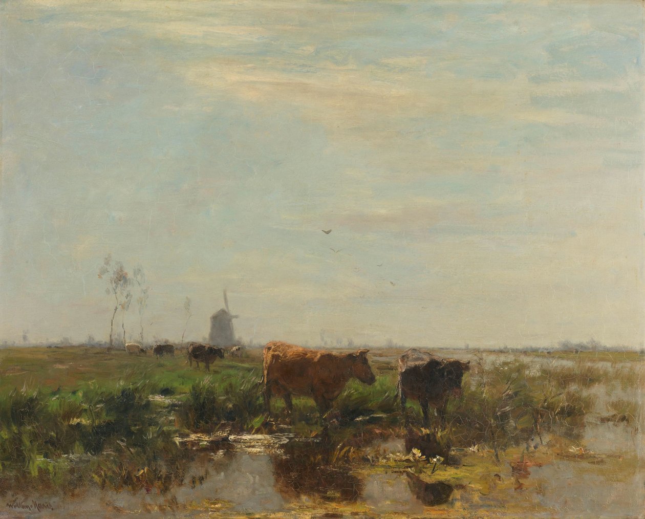 Eng med kuer ved vannet Eng med kuer ved vannet av Willem Maris
