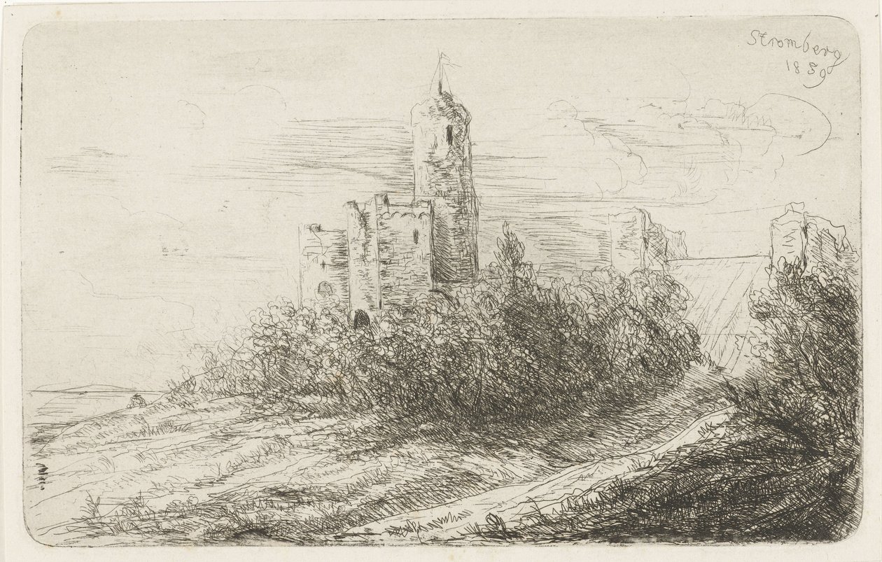 Ruinene av slottet i Stromberg av Willem Matthias Jan van Dielen