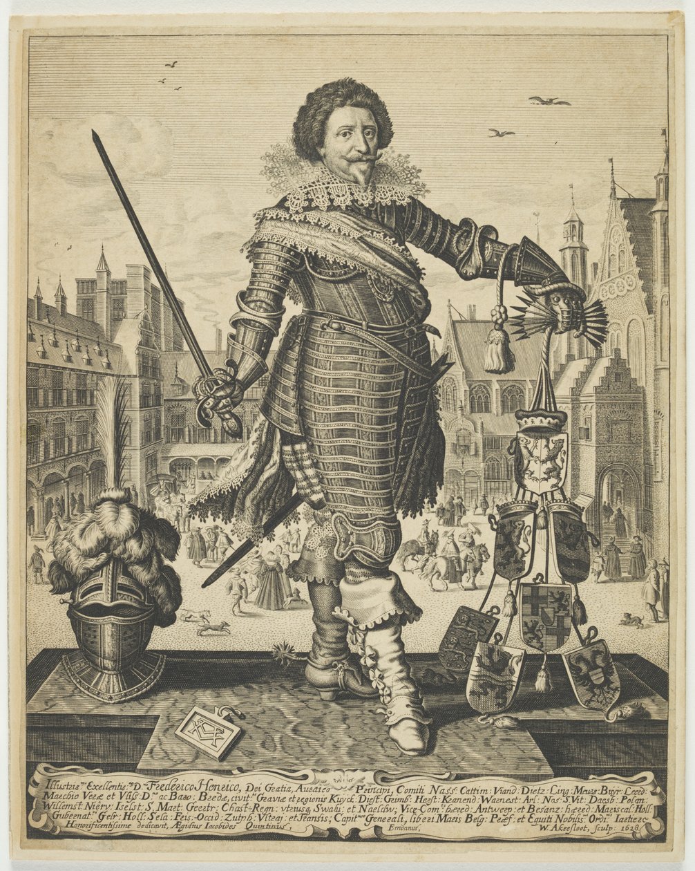 Frederik Hendrik, Prince of Orange, ca. 1634 (gravering) av Willem Outgertsz Akersloot