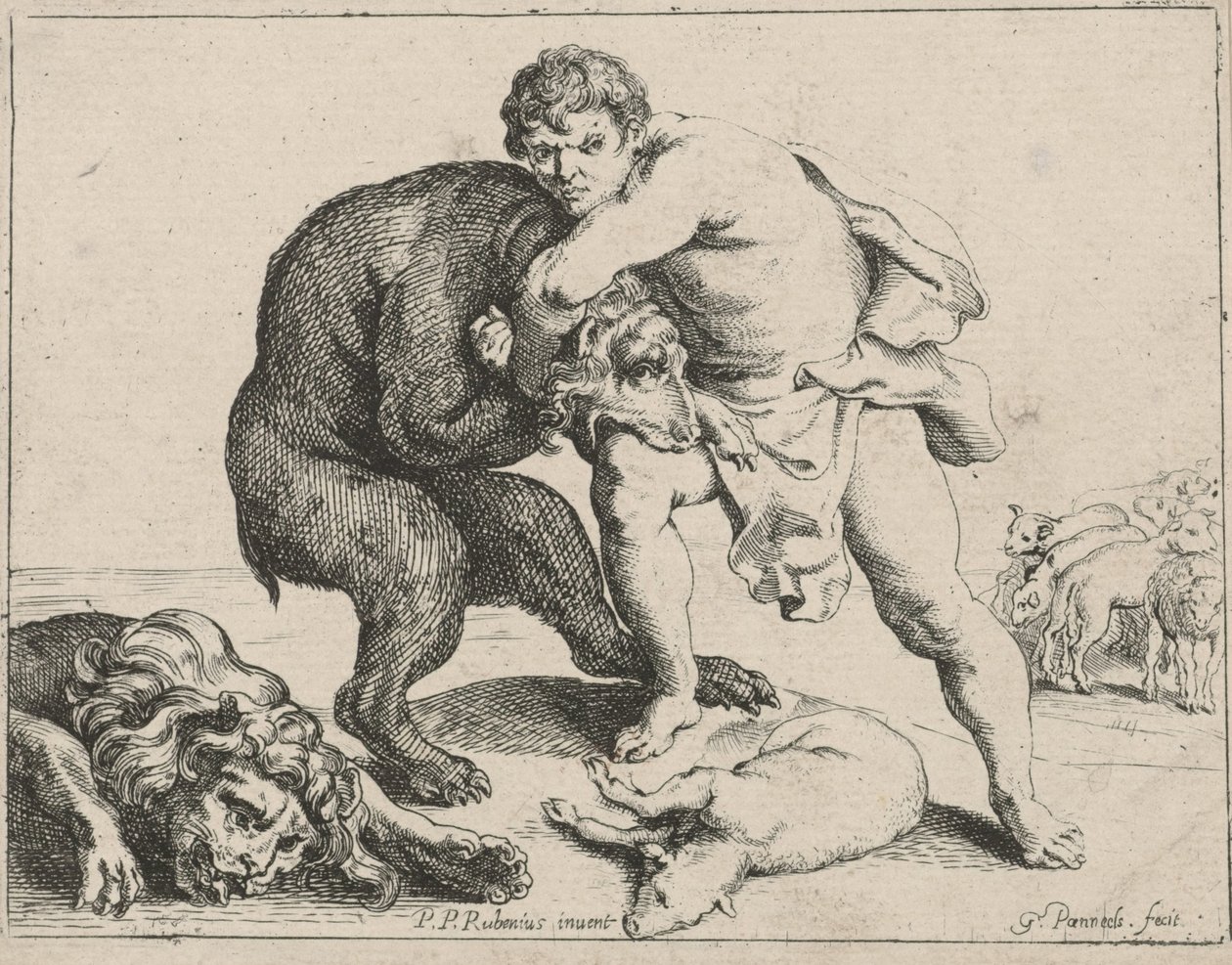 David dreper en løve og en bjørn av Willem Panneels