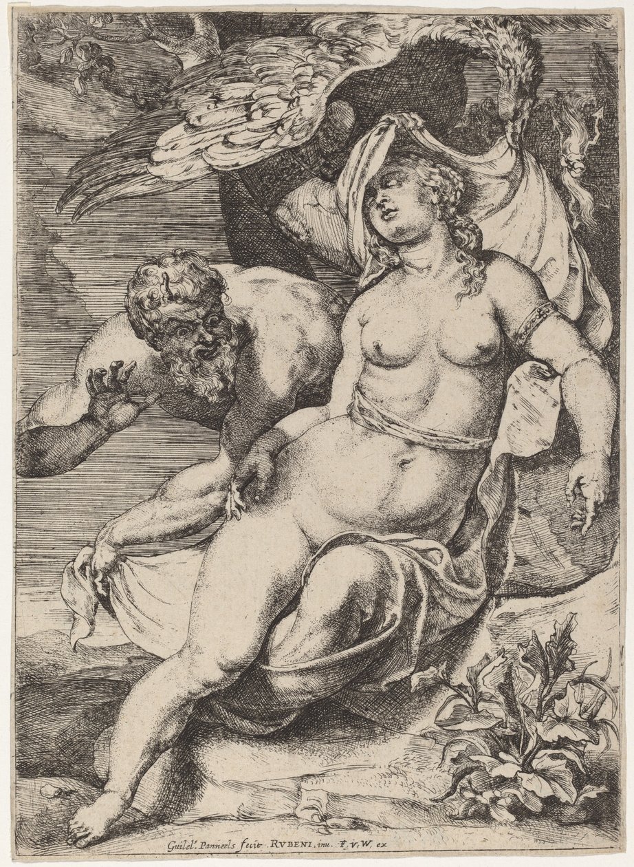 Jupiter og Antiope av Willem Panneels after Sir Peter Paul Rubens