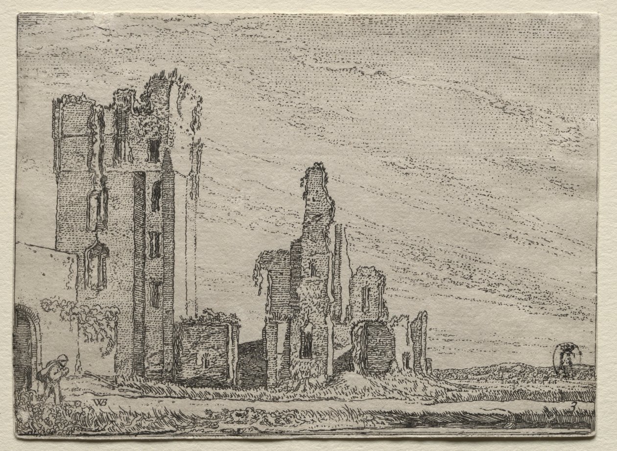 Ruinene av slottet Huys Te Kleef nær Haarlem, ca. 1616. av Willem Pietersz Buytewech