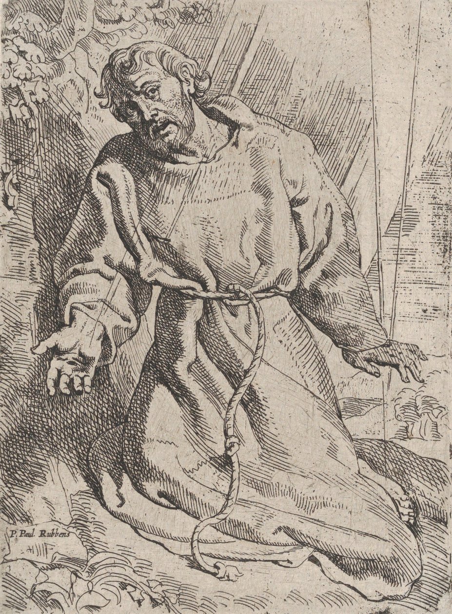 Saint Francis mottar Stigmata, ca. 1613-14. av Willem Pietersz. Buytewech