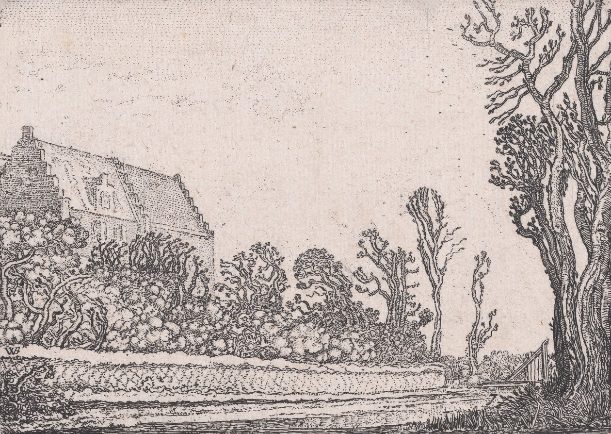 Huset med trappegavlen, fra Verscheyden Landtschapjes Various Little Lands..., ca. 1616. av Willem Pietersz. Buytewech