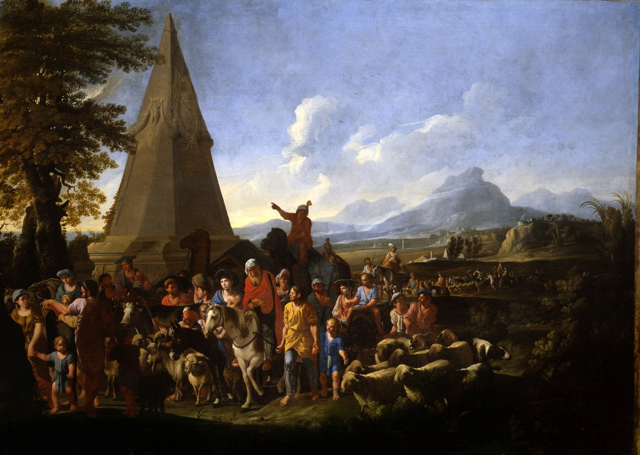 Jakob og hans familie på vei inn i Egypt av Willem Reuter