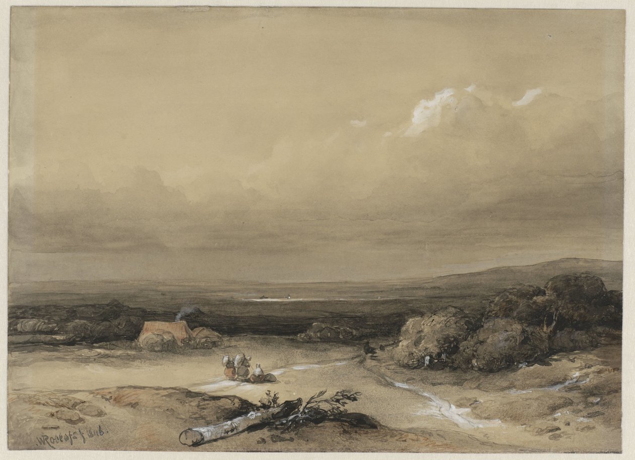 Landskap av Willem Roelofs (I) (signed by artist)