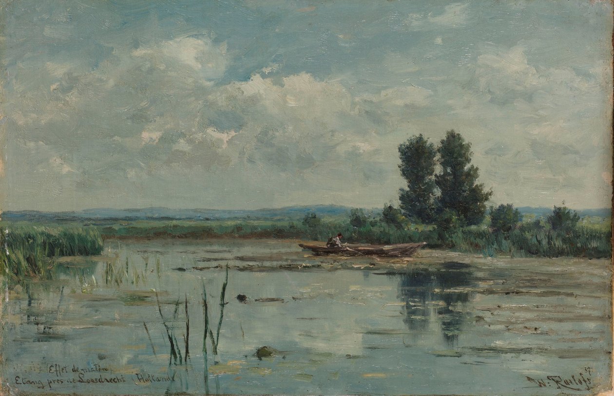 Innsjø nær Loosdrecht Vannblad nær Loosdrecht av Willem Roelofs (I)