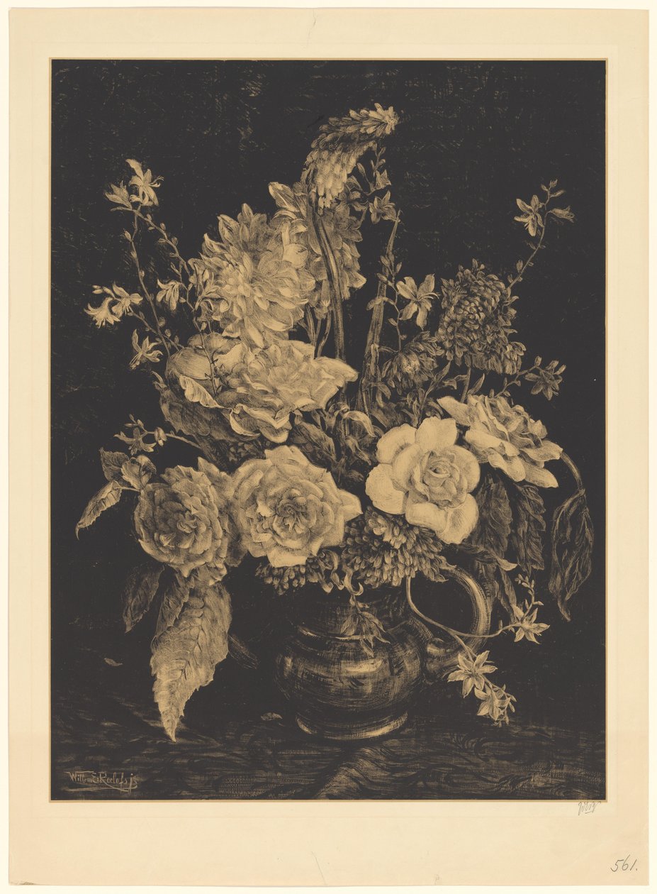 Blomster i en vase av Willem Roelofs (II) (signed by artist)